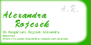 alexandra rojcsek business card